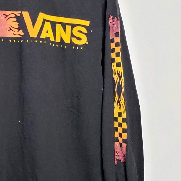 Vans Long Sleeve Checkered Flame Graphic Shirt L - Picture 3 of 5